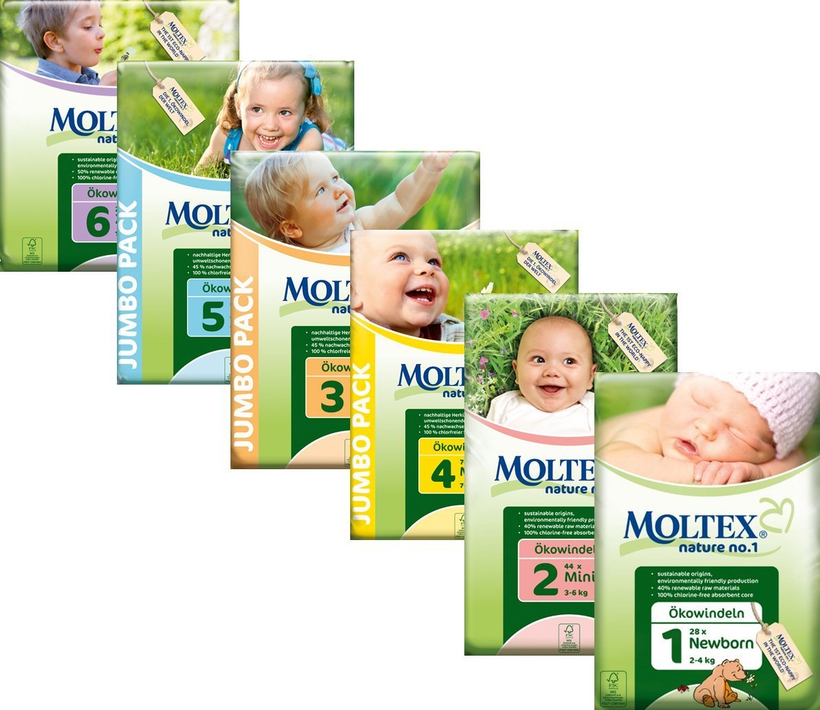 Size 1 PACK of Moltex Nature No.1 Newborn Nappies 23 nappies per pack