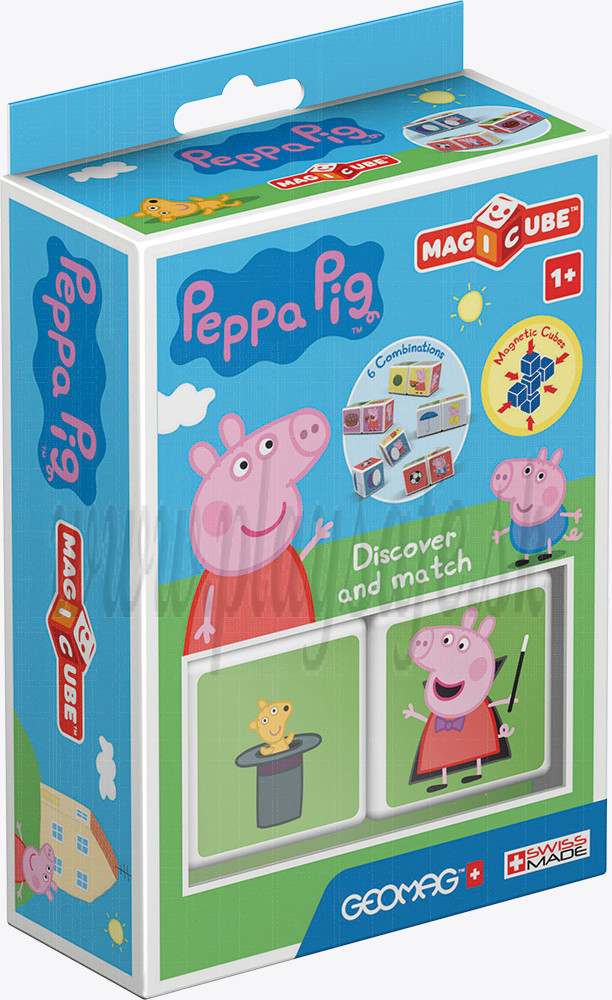 GEOMAG Magicube Magnetické kocky Peppa Pig Objavuj a priraď, 2 kocky
