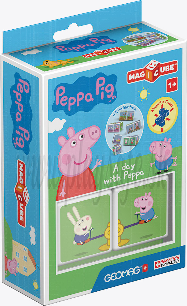 GEOMAG Magicube Magnetické kocky Peppa Pig Deň s Peppou, 2 kocky