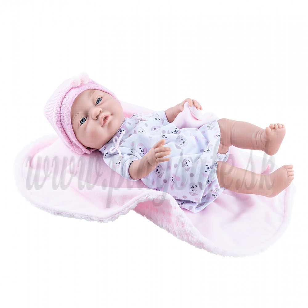 Paola Reina Realistické bábätko Bebita s ružovou dekou 2020, 45cm
