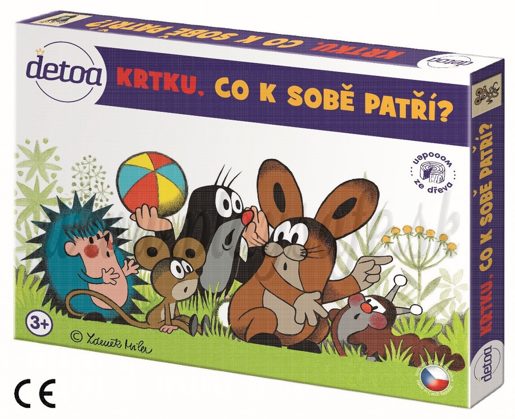 DETOA Drevená hra Krtko, čo kam patrí, 24ks