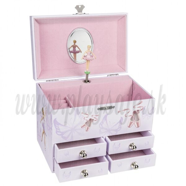 Goki Hracia skrinka a šperkovnica so šuflíkmi Balerina, Labutie jazero