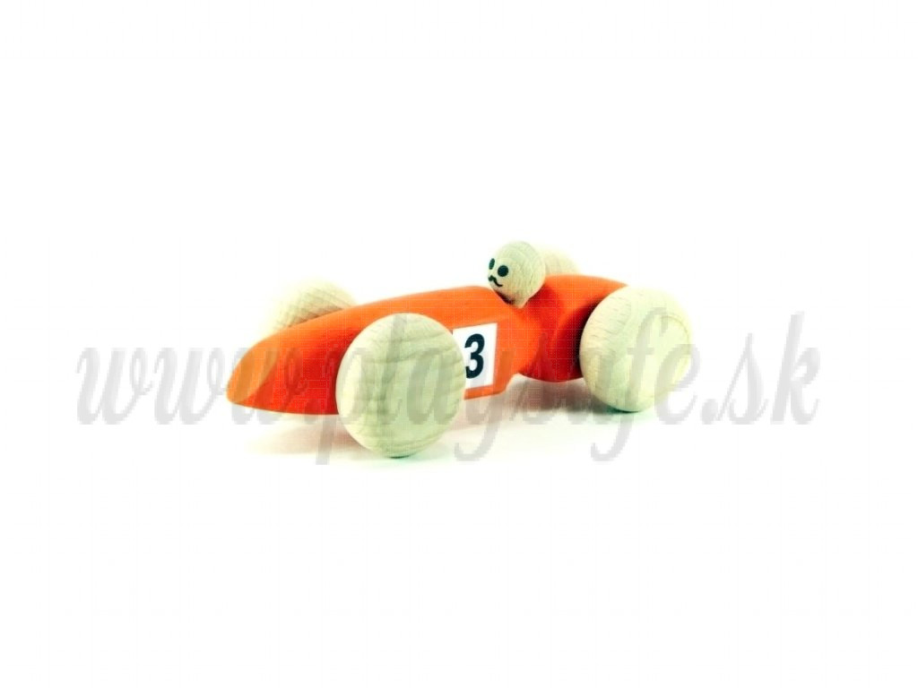 Giggly Drevené závodné autíčko oranžové