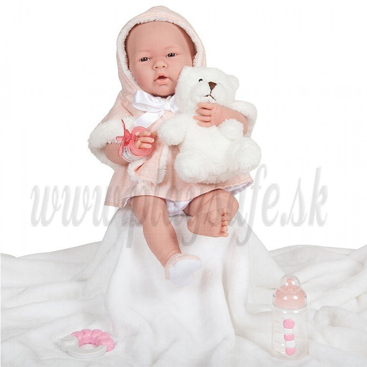 Berenguer Realistické bábätko 18065 dievčatko, 38cm s medvedíkom