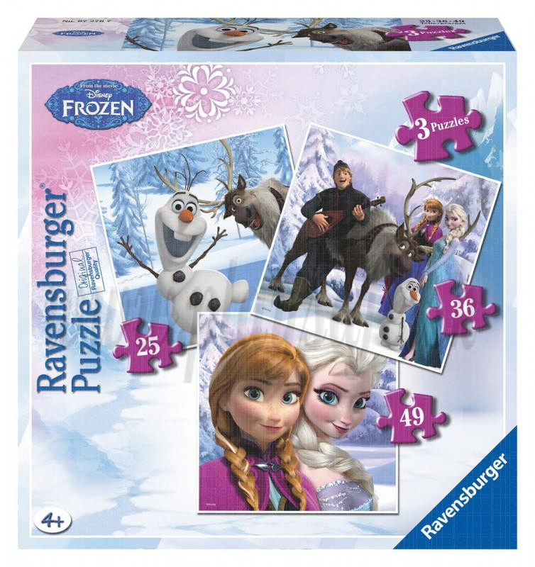 Ravensburger Puzzle Disney Ľadové kráľovstvo 3v1