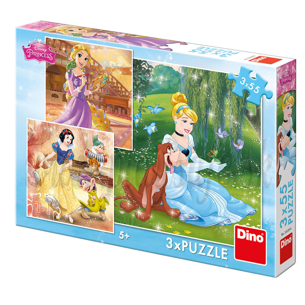 Dino Puzzle Disney Princezné, 3x55