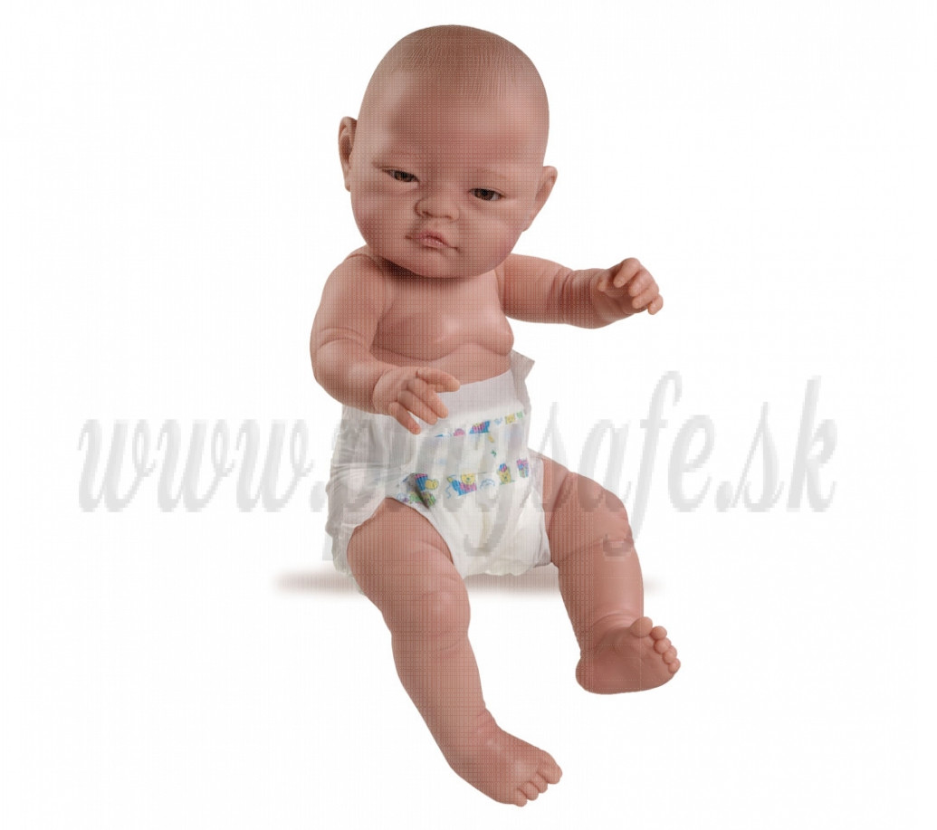 Paola Reina Realistické bábätko Bebita v plienke, 45cm hnedé očká