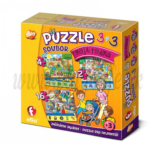 Efko Súbor puzzle 3v1 Moja rodina