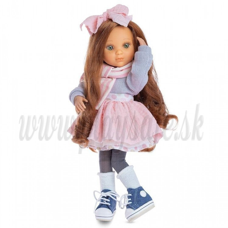 Berjuan Luxury Dolls Eva multikĺbová bábika, 35cm v ružovej sukničke