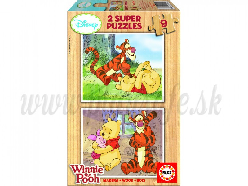 EDUCA 2x9 Drevené puzzle Winnie The Pooh