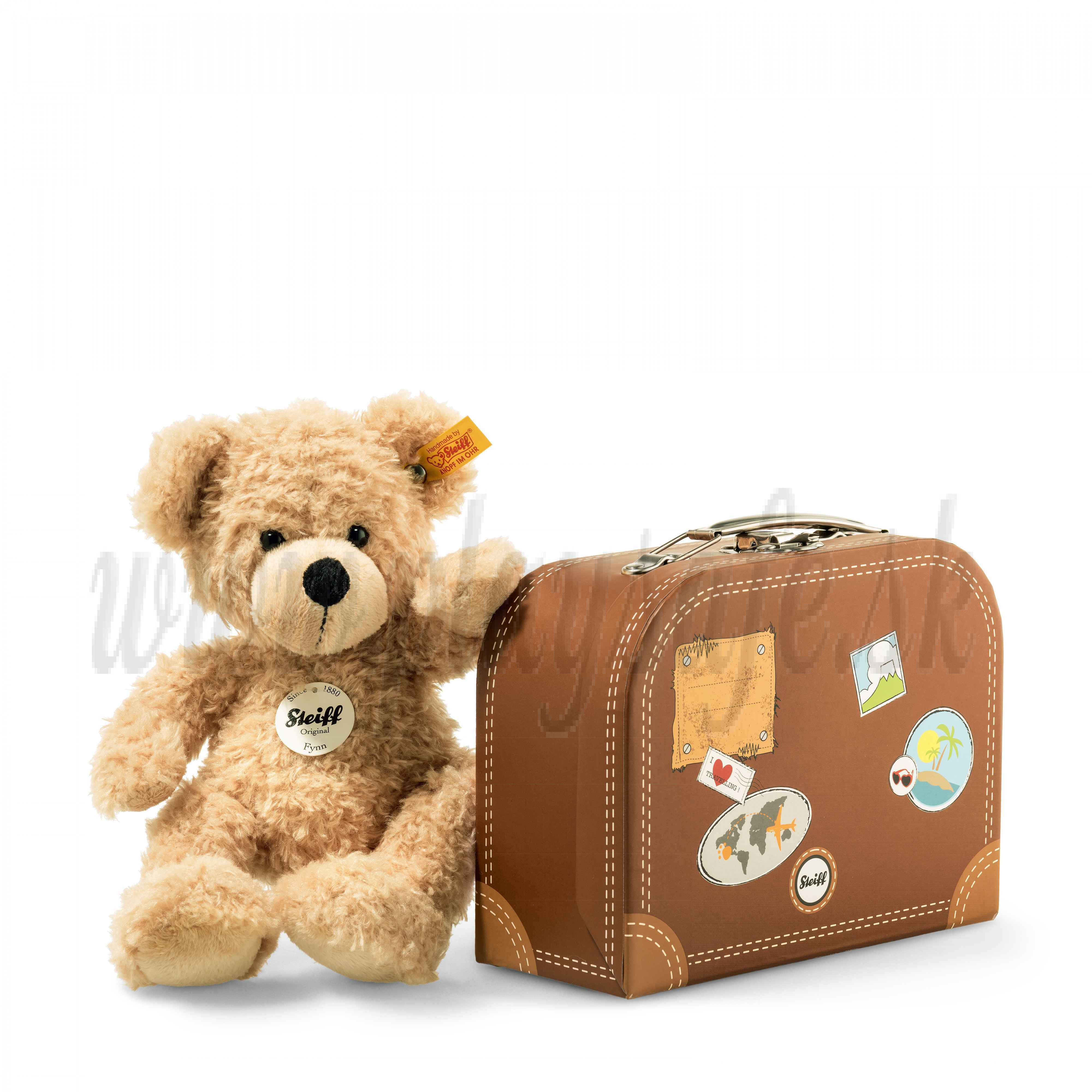 Steiff Plyšový medveď Fynn v kufríku, 28cm