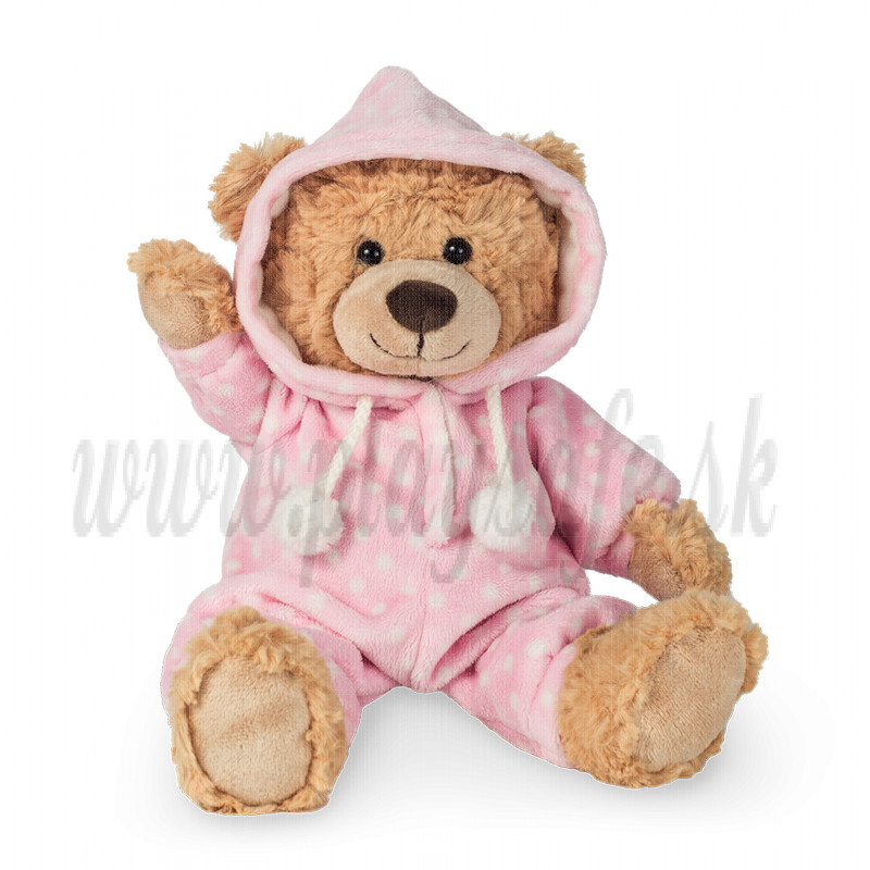 Teddy Hermann Plyšový medveď v pyžamku, 30cm v ružovom
