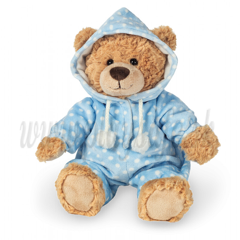 Teddy Hermann Plyšový medveď v pyžamku, 30cm v modrom