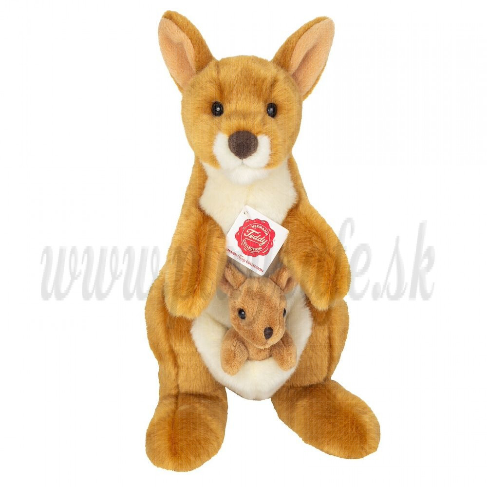 Teddy Hermann Plyšový klokan s mláďatkom, 30cm