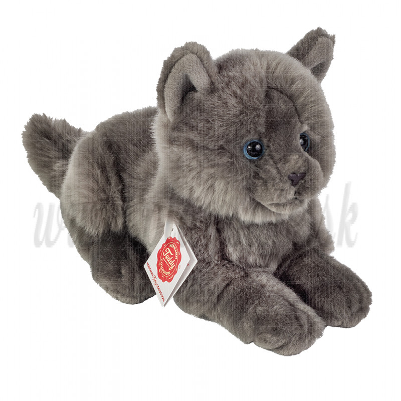 Teddy Hermann Plyšová mačka kartúzka Chartreux, 20cm ležiaca