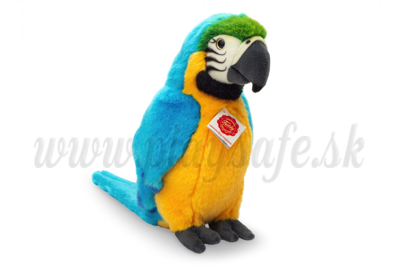 Teddy Hermann Plyšový papagáj ara žlto-modrá, 23cm