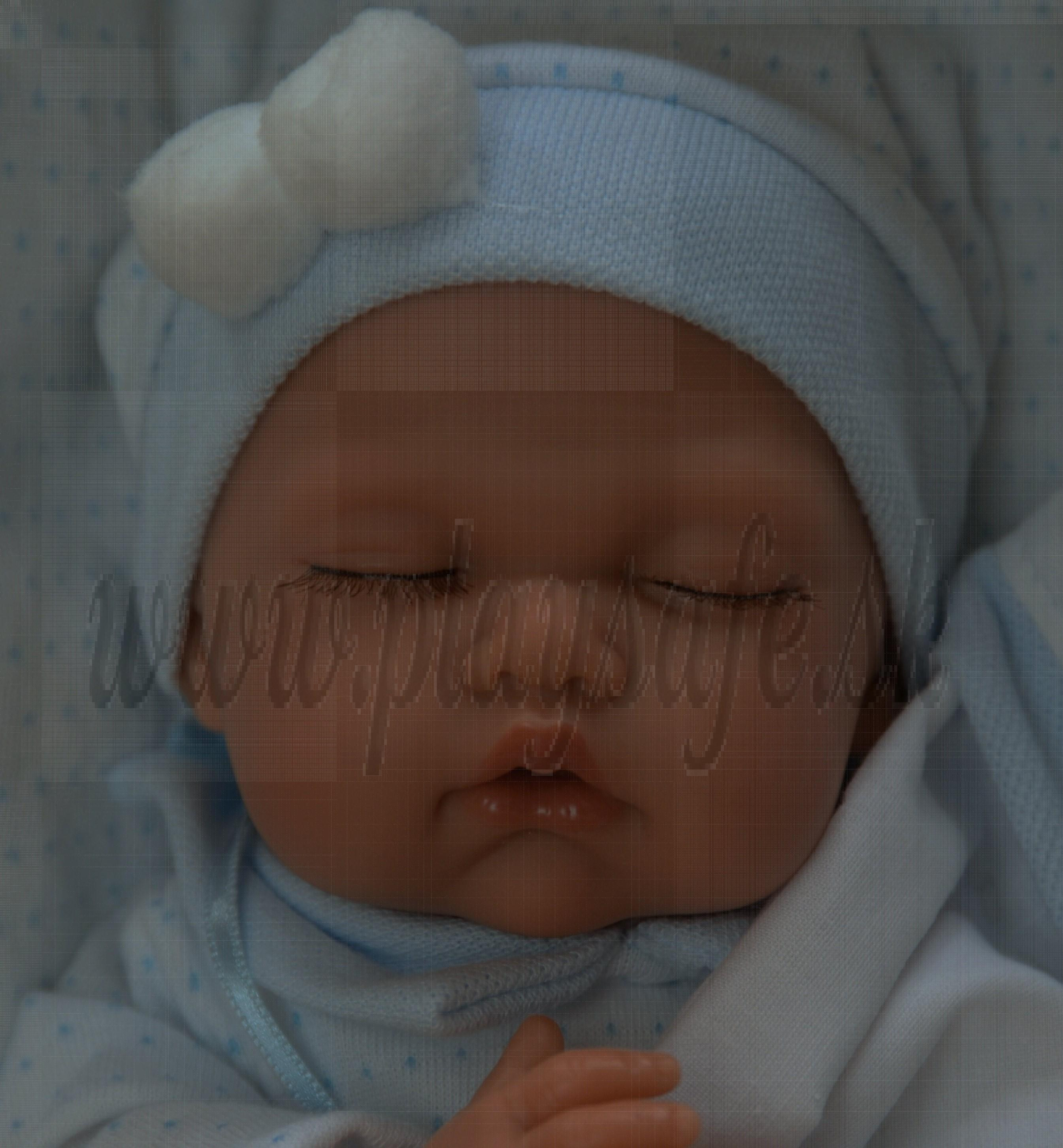 Antonio Juan Zvukové bábätko Luni Cojin, 29cm na vankúši v modrom