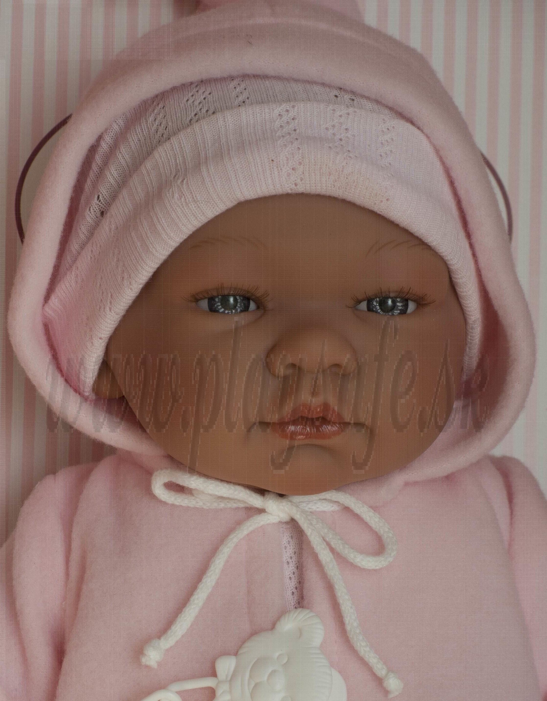 Asivil Realistické bábätko dievčatko María, 43cm ružová kapucka