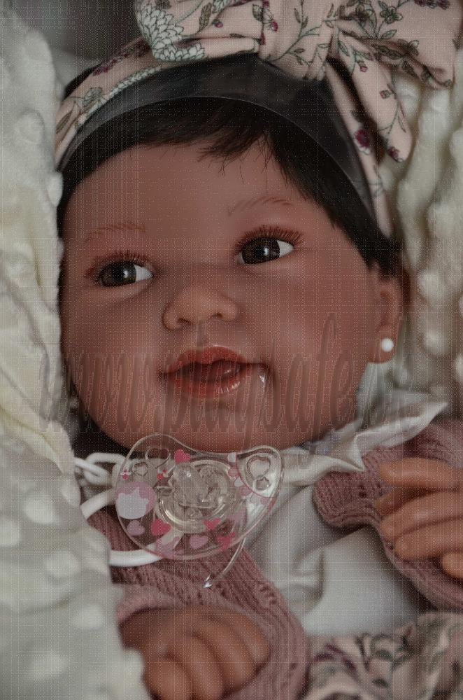 Antonio Juan Realistické bábätko Pipa s vláskami, 42cm