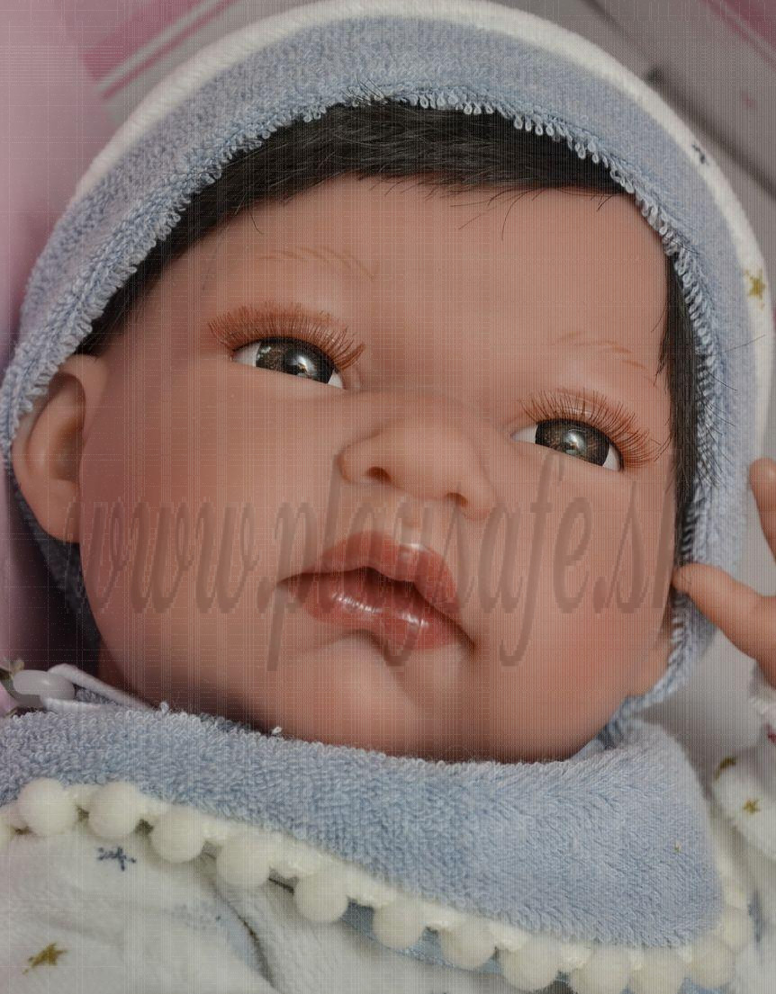Antonio Juan Realistické bábätko Tonet baberito, 33cm chlapček s vláskami