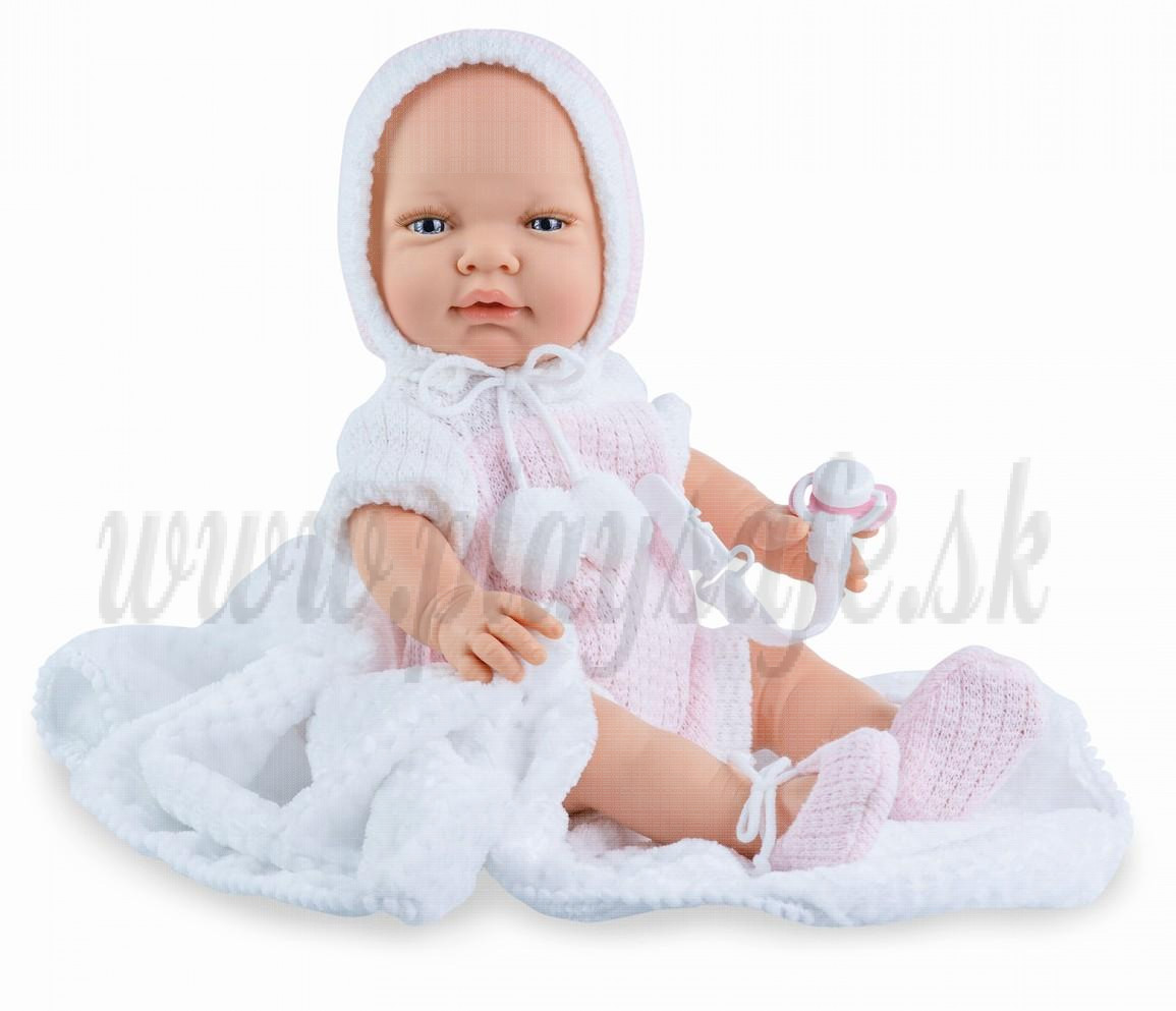 Marina & Pau Realistické bábätko dievčatko, 45cm s dekou