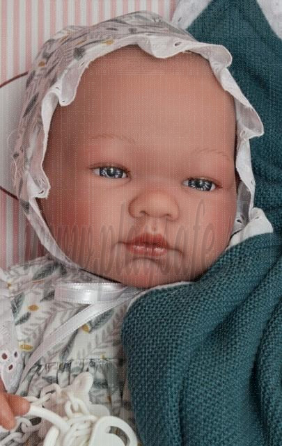 Asivil Realistické bábätko chlapček Pablo, 43cm v letnom s dekou