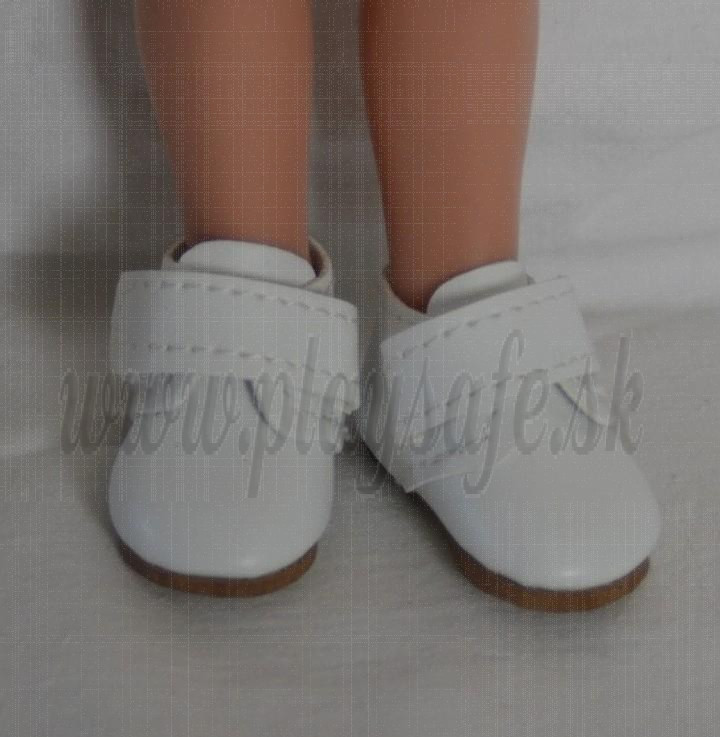 Vestida de Azul Topánky pre bábiku Carlota 28cm suchý zips biele 