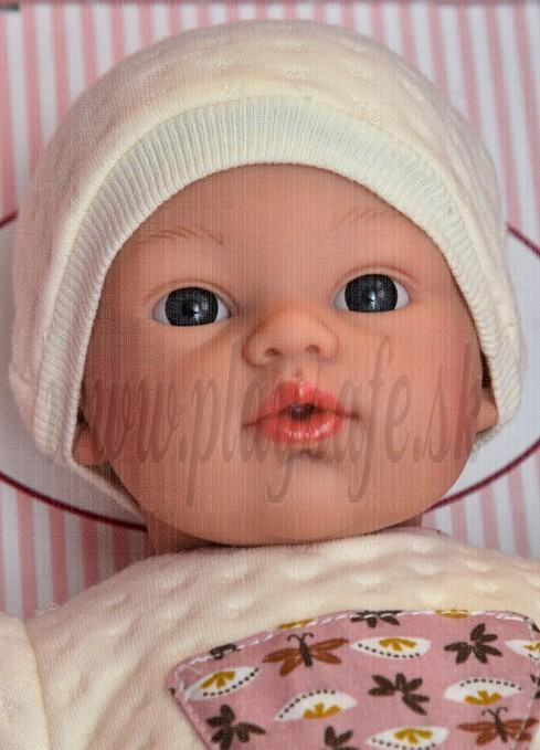 Asivil Látkové bábätko Koke, 36cm vo fialových kraťasoch