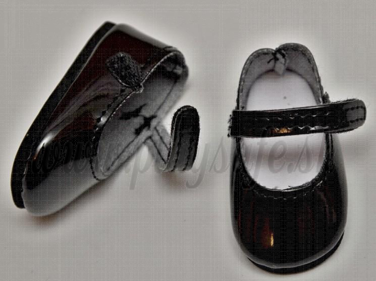 Paola Reina Las Amigas Sandálky čierne suchý zips, 32cm lakovaný efekt