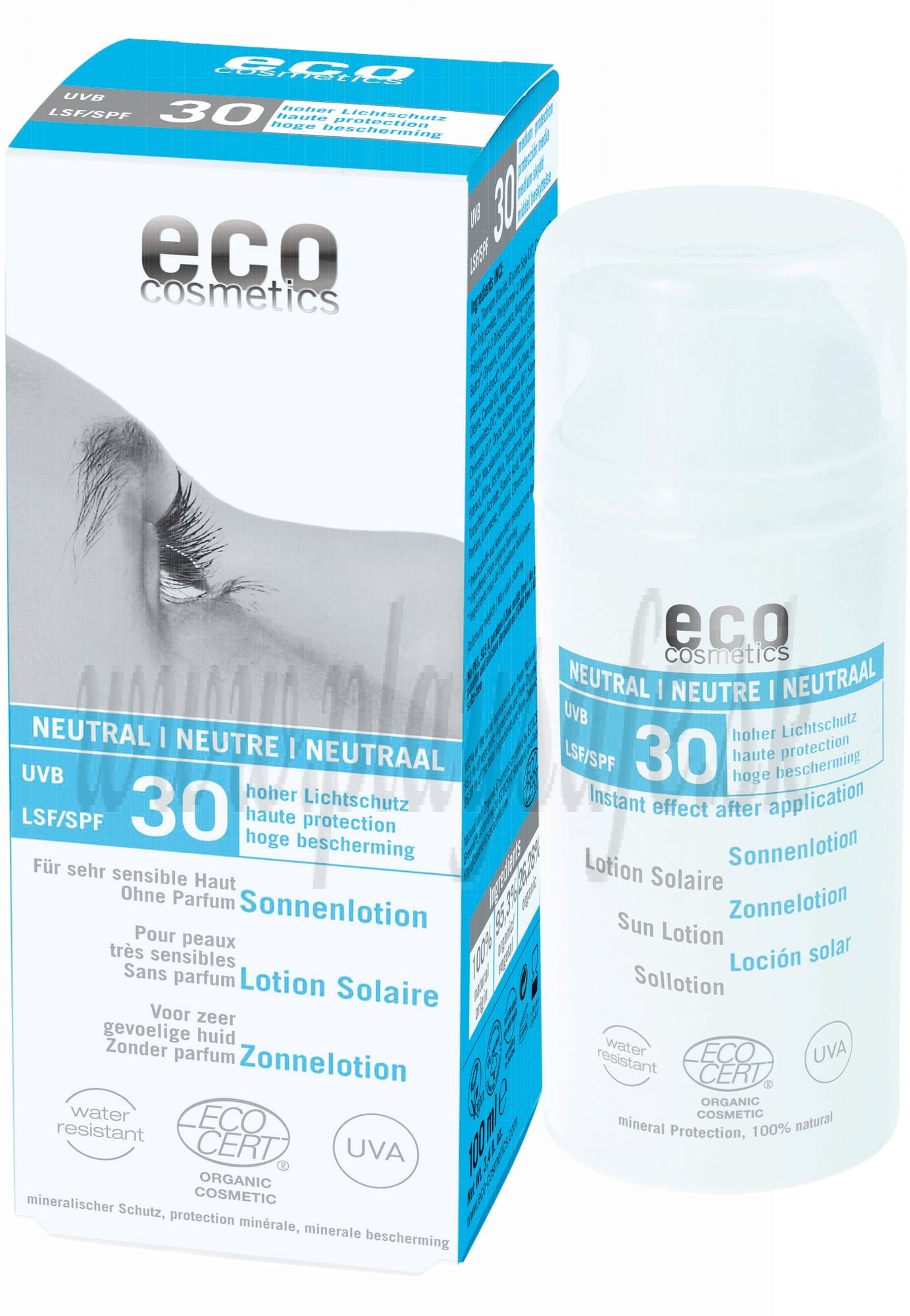 Eco Cosmetics Opaľovacie mlieko SPF30 bez vône, 100ml
