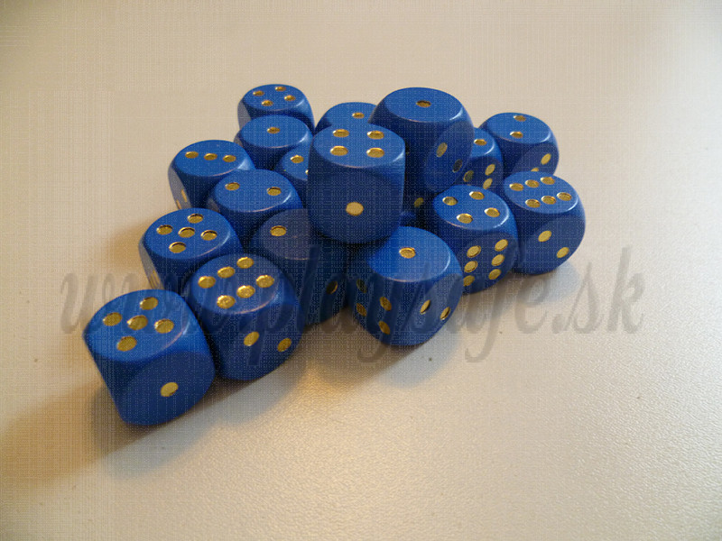 DETOA Drevená kocka hracia lisovaná 16mm modrá