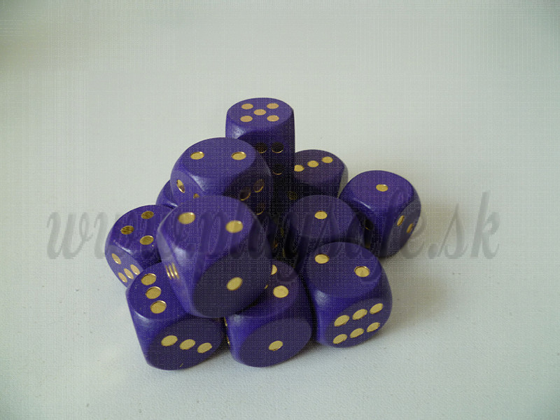 DETOA Drevená kocka hracia lisovaná 16mm fialová