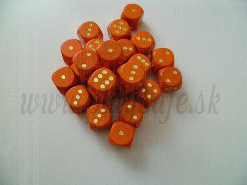 DETOA Drevená kocka hracia lisovaná 16mm oranžová