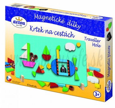 DETOA Drevené magnetické puzzle Krtko na cestách