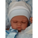 Antonio Juan Realistické bábätko Luni Arrullo, 26cm chlapček spiaci na modrej deke