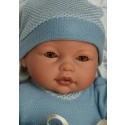 Antonio Juan Zvuková bábika bábätko Bimbo Mickey, 37cm žmurkacia v perinke modrá