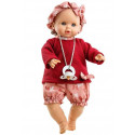 Paola Reina Zvuková bábika bábätko Sonia, 36cm červený svetrík a motýle