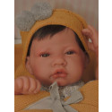 Antonio Juan Realistické bábätko chlapček, 42cm s vlasmi na žltej deke