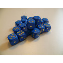 DETOA Drevená kocka hracia lisovaná 16mm modrá