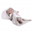 Paola Reina Realistické bábätko Mini Pikolin, 32cm dievčatko na hnedej deke