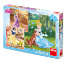 Dino Puzzle Disney Princezné, 3x55