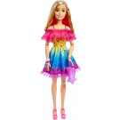 Mattel Barbie Bábika multikĺbová, 71cm blond v dúhových šatočkách