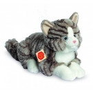 Teddy Hermann Plyšová mačka sivá ležiaca, 30cm