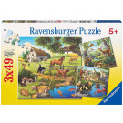 Ravensburger Puzzle Zvieratá Farma Zoo Les, 3x49ks