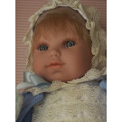 Berjuan Bábika s látkovým telíčkom Baby Sweet blond, 50cm  modrom
