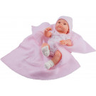 Paola Reina Realistické bábätko Mini Pikolin Mantita Rosa, 32cm dievčatko na ružovej deke