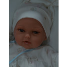 Antonio Juan Zvukové bábätko Peke, 29cm v zavinovačke modrej