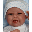 Antonio Juan Realistické bábätko Baby Clar Mantita, 33cm chlapček na modrej deke