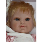 Berjuan Bábika s látkovým telíčkom Baby Sweet blond, 50cm v ružovom