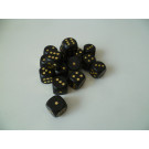 DETOA Drevená kocka hracia lisovaná 16mm čierna